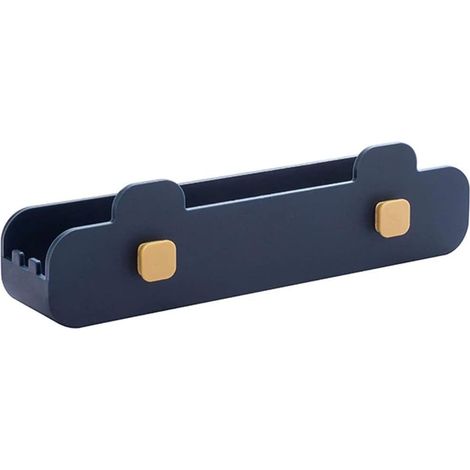 1 organisateur de cuisine bleu, porte-couvercle de casserole en plastique, porte-cuillère, étagère de cuisson, accessoire de cuisine