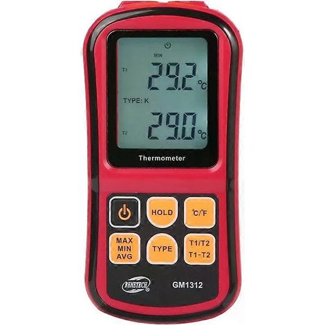 Thermomètre à thermocouple - Écran LCD 2,4", Mesure les types J, K, T, E, N, R, -50 à 300 °C (1/5)
