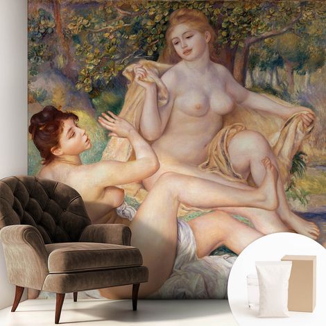 Tapete Vliestapete mit Kleber für Wohnzimmer Schlafzimmer Küche - Wanddekoration  Rastende Frauen 250x250 cm (1/5)
