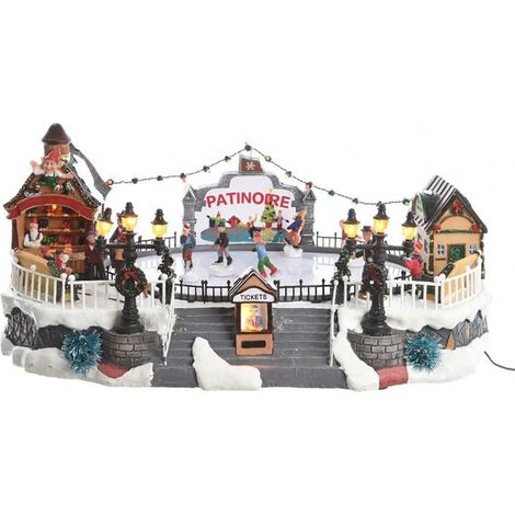 DECORACIÓN NAVIDEÑA DE ALDEA NAVIDEÑA CON PISTA DE HIELO (1/4)