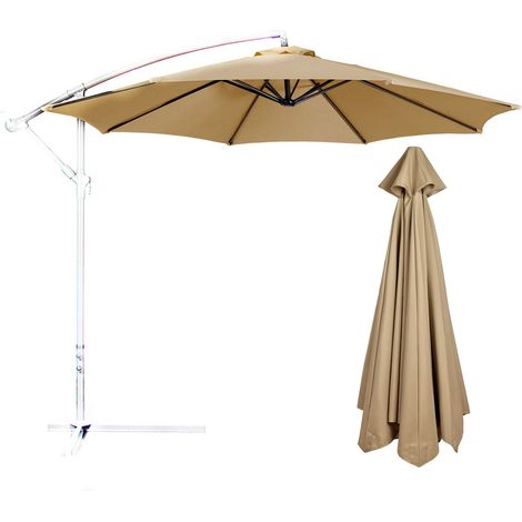 Parasol extérieur, imperméable et protégé contre les UV, canopée de remplacement pour parasol de terrasse (sans pied) marron, convient à 2,7m, 8 oses (1/5)