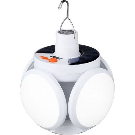 Lampe de camping solaire, rechargeable, LED 3200 mAh, étanche, pliable, 5 modes, idéale pour le camping en plein air (1/5)