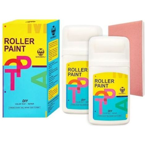 Brosse Roulante de Réparation Murale, 2 en 1 Rouleaux à Peinture, Rouleau de Pâte de Réparation Murale, pour plafonds muraux, Peinture de Retouche Mur Trous et Fissures (Blanc, 2Pcs) (1/5)