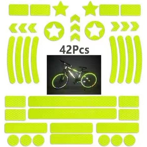 Lot de 42 Autocollants Réfléchissants, Stickers Réfléchissants pour la Visibilité de Nuit, pour Casque/Vélo/Voiture/Poussette/Moto (1/5)