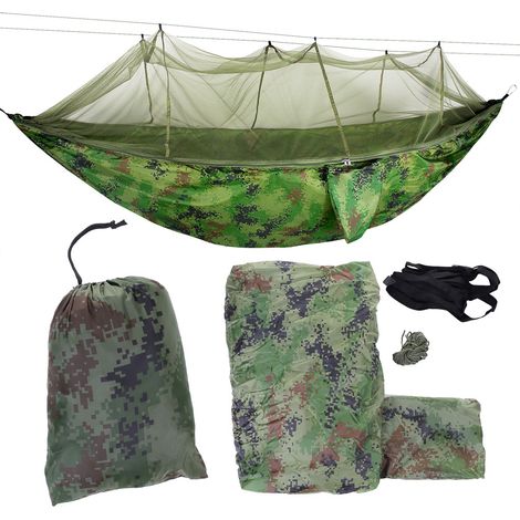1 Hamac, Nylon, Moustiquaire intégrée, Sangles arbres, Camping (1/5)