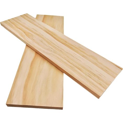 Lot de 2 planches de bois rectangulaires en bois brut pour travaux manuels, 35 x 10 x 1 cm, blocs de bois vierges pour sculpter, peindre et brûler (1/5)