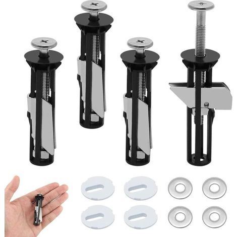 Set di accessori per sedile WC (4 pezzi), ricambi universali per fissaggi e cerniere del coperchio. (1/5)