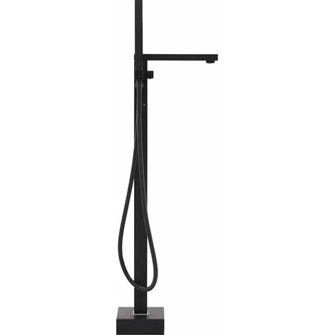 vidaXL Grifo para bañera de pie acero inoxidable negro 90 cm (1/2)