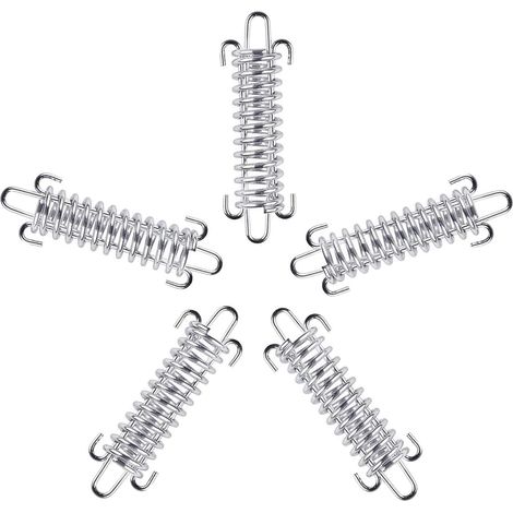 Attache À Ressort Pour Tente - En Alliage D'Aluminium - 11 x 3,5 cm - Pour Fixation De Toiles D'Ombre Et Abris Extérieurs - Lot De 5 (1/5)