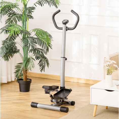 Stepper fitness con manubrio regolabile, schermo LCD, nero OKMYHOME (1/5)