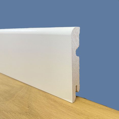 BATTISCOPA ZOCCOLINO PASSACAVO BC in FIBRA DI LEGNO COMPATTA 80X15 BIANCO (prezzo al metro)