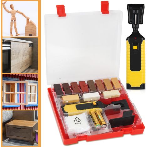 Wolketon Kit de reparación de laminado de 17 piezas. Kit de reparación de cera para superficies de madera y azulejos, kit de reparación de madera. (1/5)
