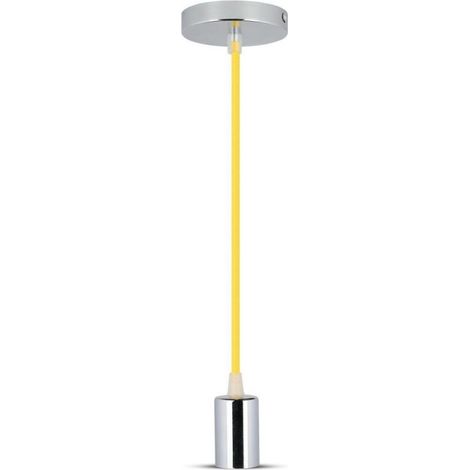 V-TAC VT-7338 Hängeleuchter 1MT E27 aus Metall mit gelbem Kabel Ф39mm IP20 – SKU 3793 (1/5)