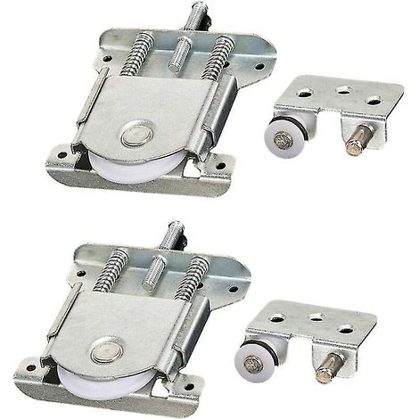 Portes coulissantes pour armoire, roulettes, guides avec amortisseurs, capacité de charge 20 kg (2 pièces) (1/3)