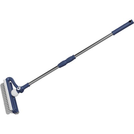 Brosse de sol à manche long pour le nettoyage des sols, terrasse, salle de bain, garage, cuisine, bleu indigo (1/5)