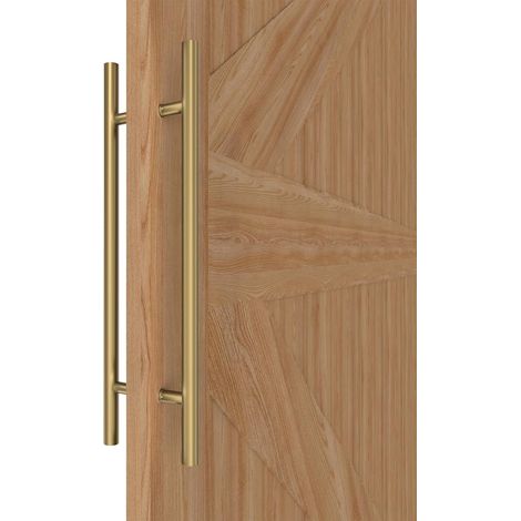 Sliding Door Handle 60 cm, Titanium Gold, Round, Double Sided  Heavy Duty 304 Stainless Steel 40cm Hole Spacing for 2-6cm Barn, Entrance, Sliding and Exterior Doors (1/5)