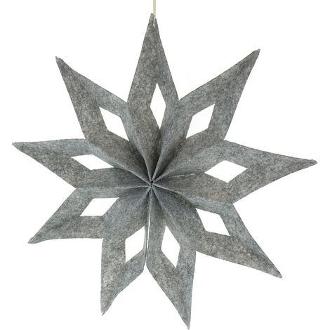 Boltze – Suspension étoile de Noël Kassio – Feutre gris foncé, Ø 40 cm (1/2)