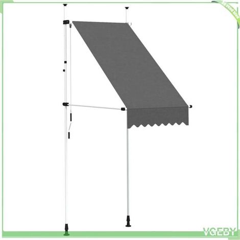 Auvent rétractable manuel - FAFEICY - 145832 - 100 cm - Anthracite - Projection 120 cm (1/5)