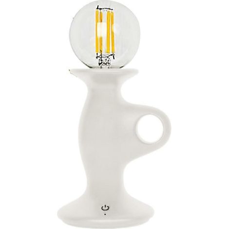 Retro-Schreibtischlampe im Vintage-Kerzenstil, wiederaufladbar, mit weißem Umgebungslicht (1/5)