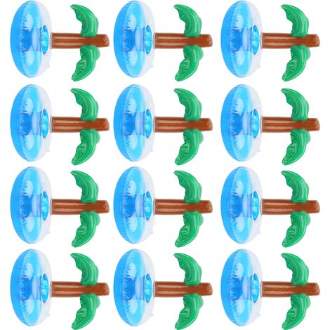 Lot de 12 porte-gobelets gonflables en forme de cocotiers pour piscine, plage et décoration (1/5)