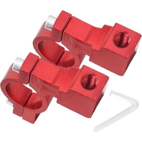 Support de rétroviseur pour moto Adaptateur universel en alliage d'aluminium (2 pièces) Fixation sur le guidon de la moto, idéal pour le camping, la randonnée, le vélo et les trajets domicile-travai (1/5)