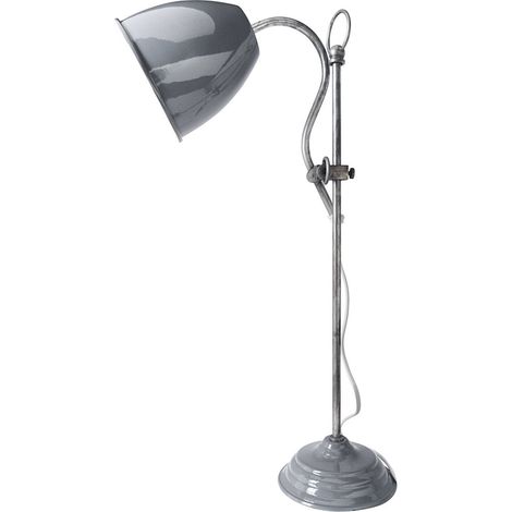 Lampe à poser rétro classique en métal gris pour salon, chambre et bureau E14 - PANGIVO (1/4)