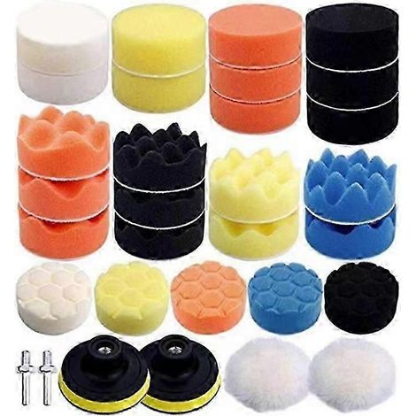 Kit de polissage automobile de 31 pièces, comprenant un adaptateur de foret M14 et un disque de polissage compatible avec les polisseuses à double action RO/DA. (1/5)