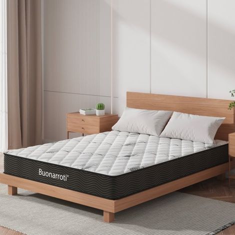 Materasso matrimoniale Tarico 160x190x22.3 H cm. con molle insacchettate e strato in memory foam