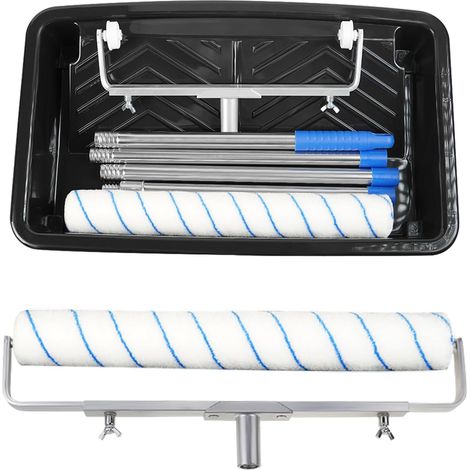 Ensemble de rouleaux de peinture et plateaux avec 2 manchons de rouleau de peinture de 45,7 cm, manche d'extension de rouleau de peinture, ensemble de rouleaux pour peinture, rouleau de peinture long (1/5)