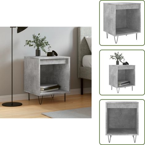 Table de chevet gris béton 40x35x50 cm bois d’ingénierie - Table De Chevet - Meuble De Chambre - Table D'appoint - Table Nuit - Mobilier Design (1/5)
