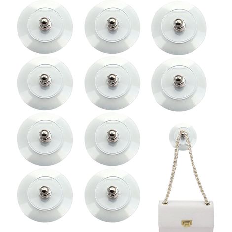 Autocollants pour vis sans perçage 10 pièces de support adhésif pour vis Crochets muraux autocollants résistants Pour Cuisine, Bureau, Maison, Salon, Chambre, Douche, Appartement, Dortoir et plu (1/5)