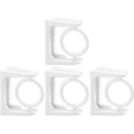 Crochets Rotatifs sans Perçage Lot de 4 pour Tringle à Rideaux en Plastique Blanc, Supports Robustes et Pratiques pour Rideaux de Maison et Travaux (1/5)