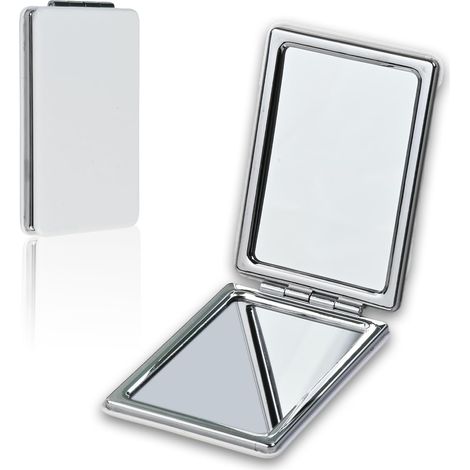 Miroir Compact, Miroir Maquillage Poche avec Grossissement en Cuir PU, 1X / 2X Mini Carré Pliable Portable pour Maquillage, Miroirs Double Face pour Sac à Main pour les Voyages et le Quotidien (1/5)