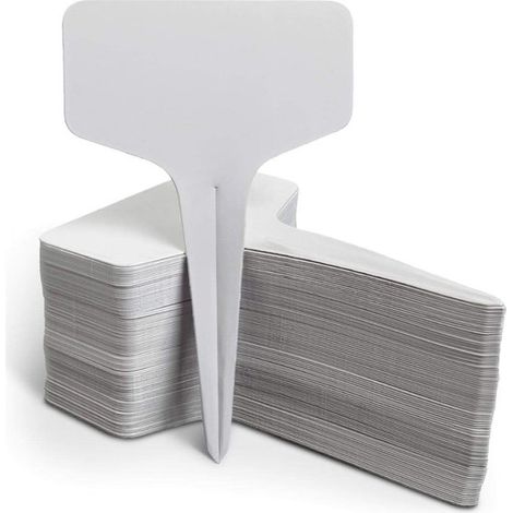 Étiquettes imperméables pour plantes - Étiquettes de jardin résistantes - Tuteurs en plastique - Modèle - 100 pièces - Blanc (1/4)
