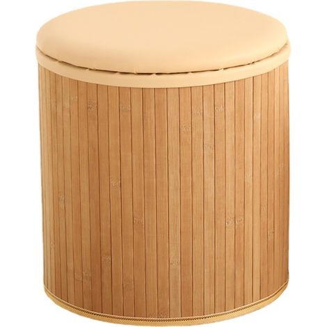 Tabouret pliant d appoint bambou, Tabouret de rangement Ottoman Footstool, 28x31cm (1/5)