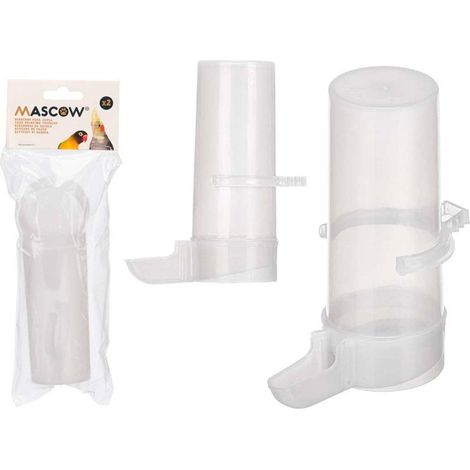 MASCOW bebedero accesorio jaula transparente 100 ml , Bebedero transparente para jaula 100 ml, un accesorio práctico y resistente para proporcionar agua limpia y fresca a aves y pe (1/3)
