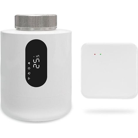 Termostato per radiatore Tuya ZigBee 3.0, valvola termostatica TRV per radiatore, regolatore di temperatura programmabile con gateway. (1/2)
