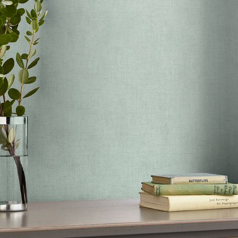 Papier peint intissé Laura Ashley Plain Duck Egg 1005 x 52cm Vert bleuté (1/5)