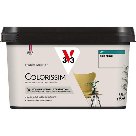Peinture murale intérieure Colorissim® V33 Gris perle Mat 2,5L