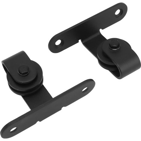 Set de rails et galets de porte coulissante noire miniature, accessoires de levage pour meuble armoire (1/5)