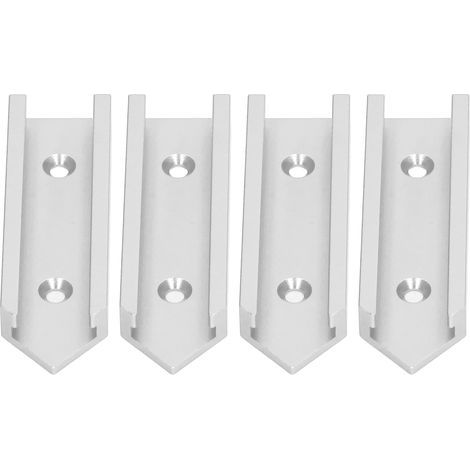 Connecteur de voie en T en alliage d'aluminium, longueur 100mm, largeur 30mm, universel pour le travail du bois, argent, 4 pièces (1/5)