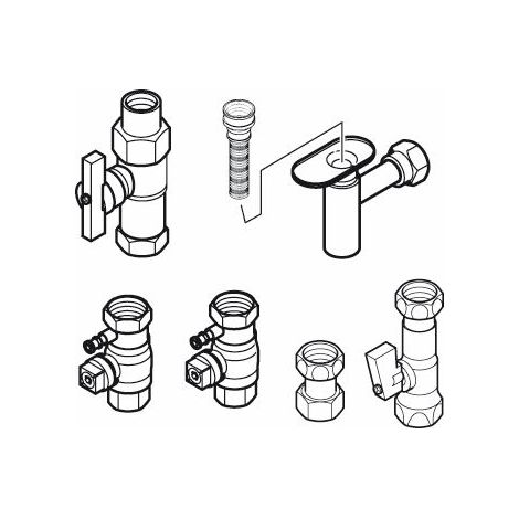 Buderus Anschluss-Set 2, AS2-AP, Aufputz Bestehend aus: GA-BS, U-TA11, HA, U-BA - 7095846 von Buderus