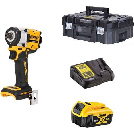 Dewalt DCF922P1T-QW Clé à choc sans fil sans charbon 18V Li-ion XR – 1 X 5.0Ah Batreries + chargeur en Tstak