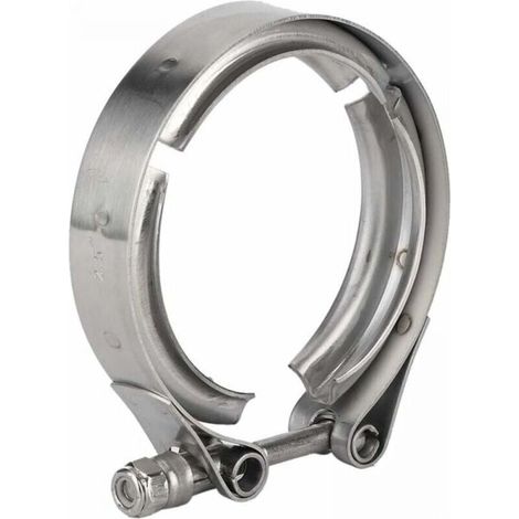Pince d'échappement turbo, universel en acier inoxydable 2,5 pouces 63 mm auto bande V Turbo Downpipe pince d'échappement M6 vis (1/5)