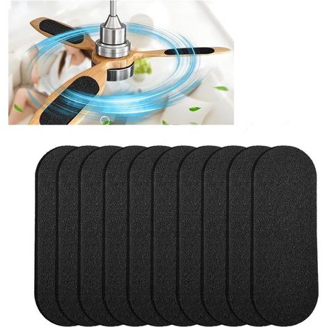 10 Stück Deckenventilatorfilter, einfach anzubringender Deckenventilatorflügelfilter, für Heimbüros, 25 x 9 cm (schwarz) (1/5)