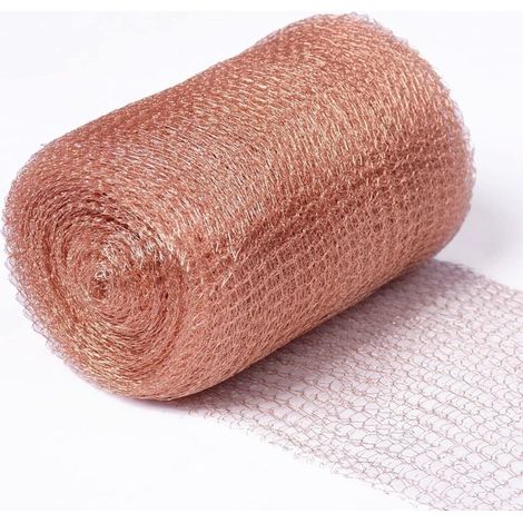 Rete metallica in rame puro contro roditori e lumache – 12,7 cm x 10 m, rete a maglia doppia, efficace barriera naturale