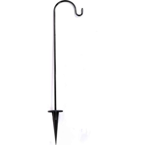 Toivize-Piquet de Jardin - Crochet Démontable 74cm - Acier Noir, Support Suspendu pour Paniers et Déco Extérieure (1/5)