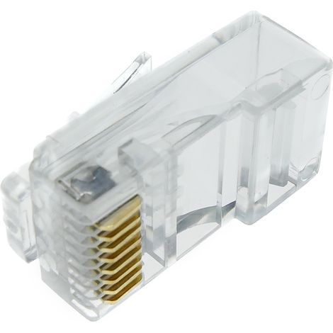 BeMatik - Connecteur UTP Cat.6 RJ45 mâle sertir le câble 100-pack (1/4)