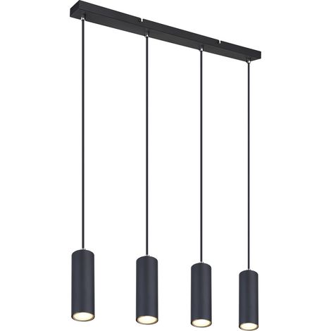 Plafonnier suspendu Bar noir mat 4x GU10