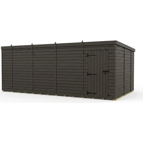 18ft x 10ft Composite Pent Garden Shed Single Door No Windows - Composite - L549 x W305 x H210 cm - Grey